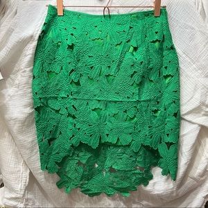 Floral Eyelet High-low Mini Skirt